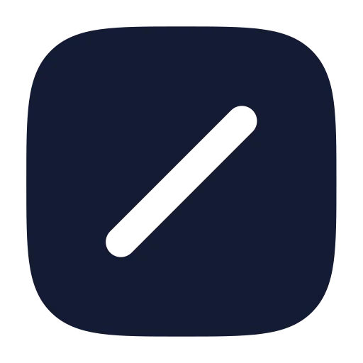 Square Slash Icon in Solid Rounded style