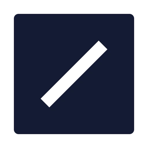 Square Slash Icon in Solid Sharp style