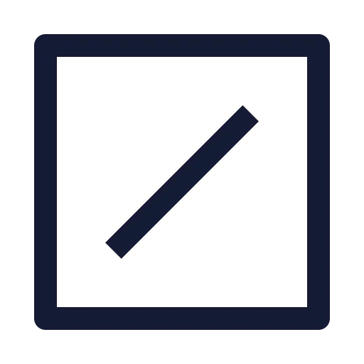 Square Slash Icon in Stroke Sharp style