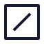 Squareslash icon with stroke sharp style