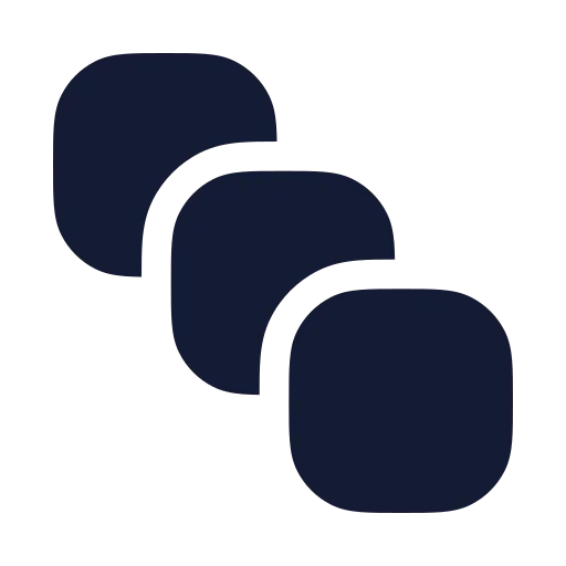 Square Stack Icon in Solid Rounded style