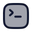 Squareterminal icon with duotone rounded style