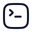 Squareterminal icon with stroke rounded style