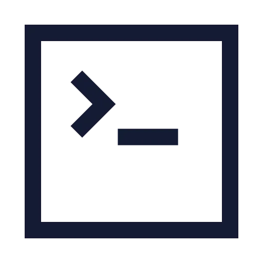 Square Terminal Icon in Stroke Sharp style