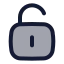Squareunlock icon with duotone rounded style