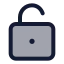 Squareunlock icon with duotone standard style
