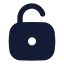 Squareunlock icon with solid rounded style