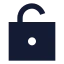 Squareunlock icon with solid sharp style