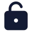 Squareunlock icon with solid standard style
