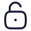 Squareunlock icon with stroke rounded style