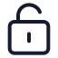 Squareunlock icon with stroke standard style