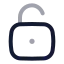 Squareunlock icon with twotone rounded style