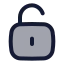 Squareunlock icon with duotone rounded style