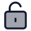 Squareunlock icon with duotone standard style