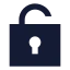 Squareunlock icon with solid sharp style