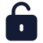Squareunlock icon with solid standard style
