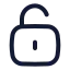Squareunlock icon with stroke rounded style