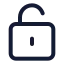 Squareunlock icon with stroke standard style