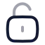 Squareunlock icon with twotone rounded style