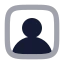 Squareuserround icon with bulk rounded style