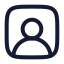 Squareuserround icon with stroke rounded style