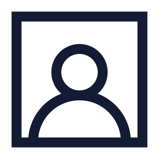 Square User Round Icon in Stroke Sharp style