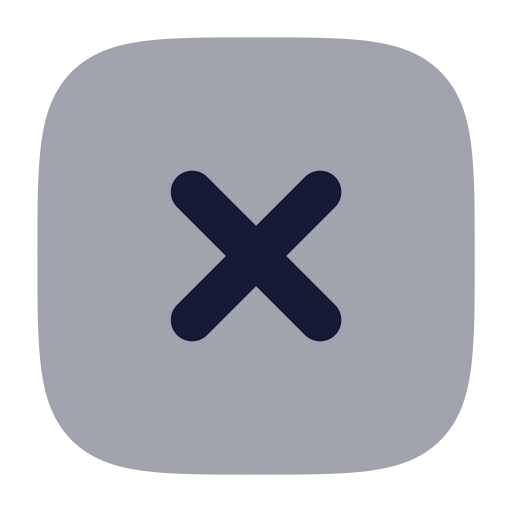 Square X Icon in Bulk Rounded style