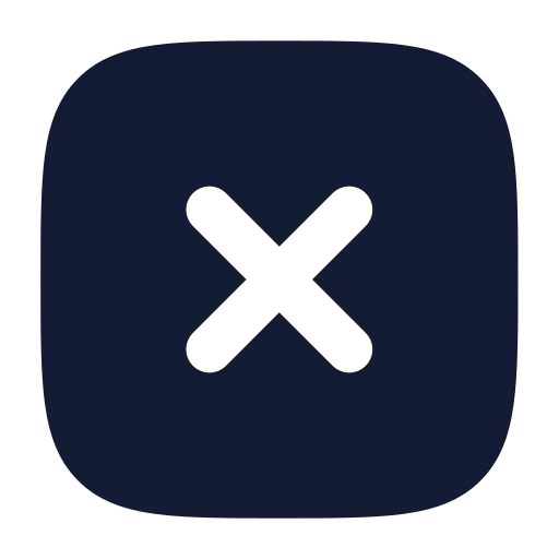 Square X Icon in Solid Rounded style