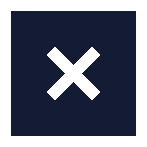 Square X Icon in Solid Sharp style