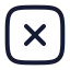Squarex icon with stroke rounded style