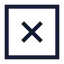 Squarex icon with stroke sharp style