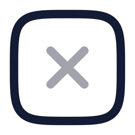 Square X Icon in Twotone Rounded style