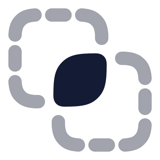 Squares Intersect Icon in Bulk Rounded style