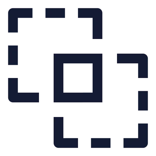Squares Intersect Icon in Stroke Sharp style