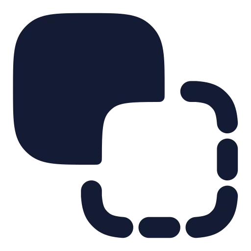 Squares Subtract Icon in Solid Rounded style