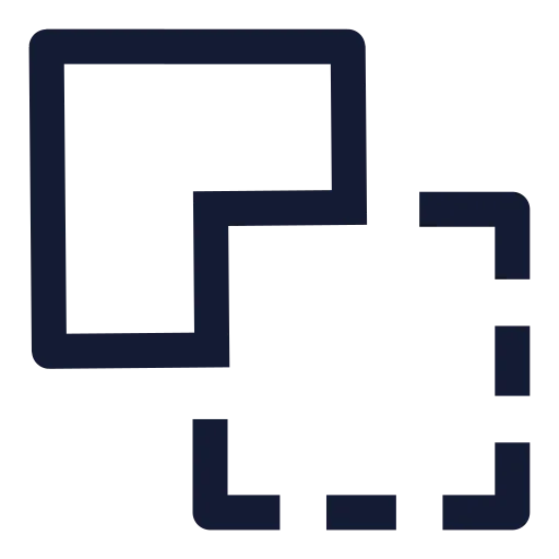 Squares Subtract Icon in Stroke Sharp style