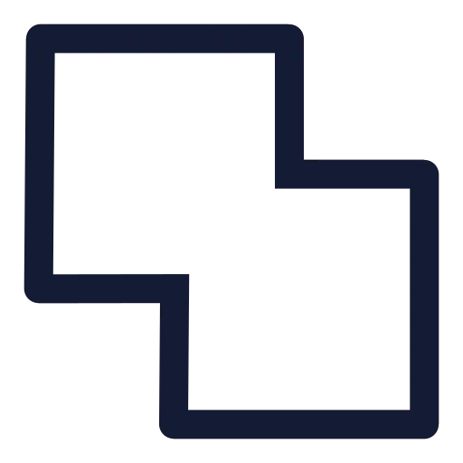 Squares Unite Icon in Stroke Sharp style