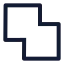 Squaresunite icon with stroke sharp style