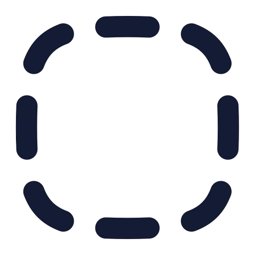 Squircle Dashed Icon in Solid Rounded style
