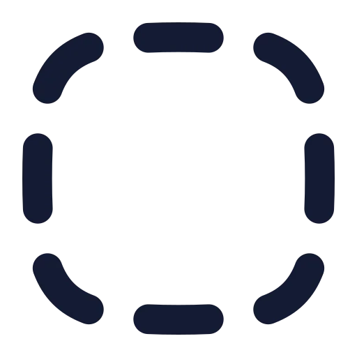 Squircle Dashed Icon in Solid Sharp style