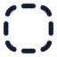 Squircledashed icon with solid sharp style