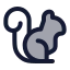 Squirrel icon with duotone rounded style