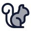 Squirrel icon with duotone standard style