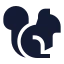 Squirrel icon with solid sharp style