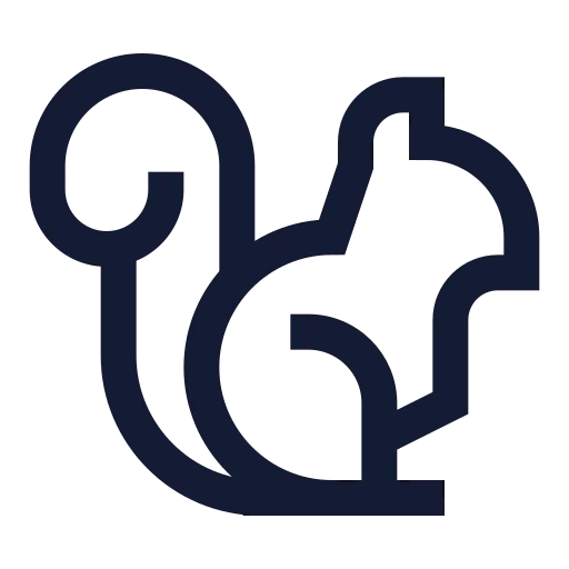 Squirrel Icon in Stroke Sharp style