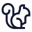 Squirrel icon with stroke sharp style