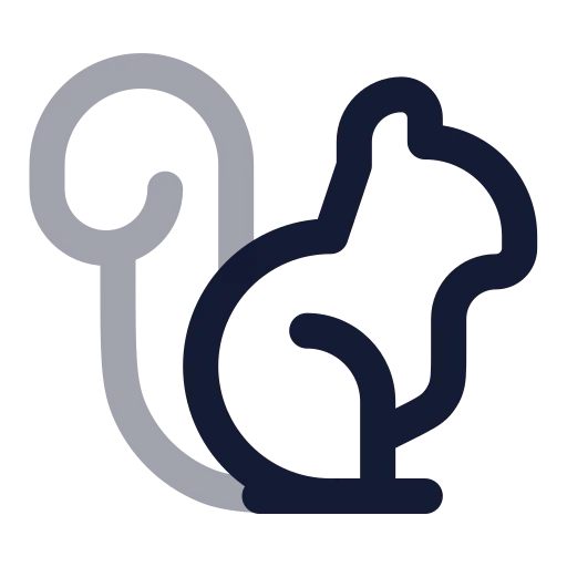 Squirrel Icon in Twotone Rounded style