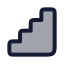 Stairs icon with duotone rounded style