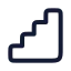 Stairs icon with stroke rounded style