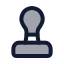 Stamp icon with duotone rounded style